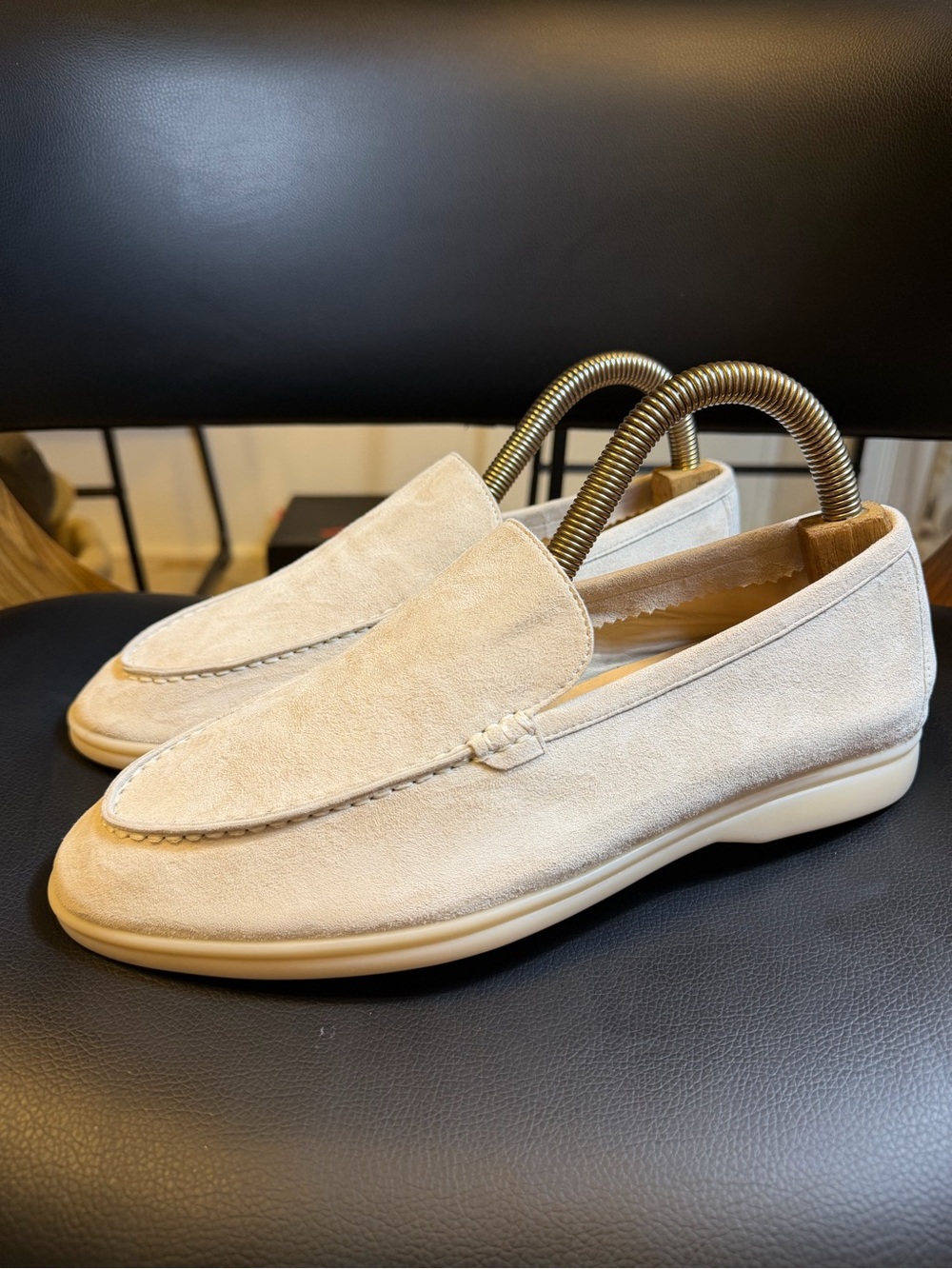 Loro Piana Summer Walk Suede Loafers Classic Beige EU42 New Unworn Italy